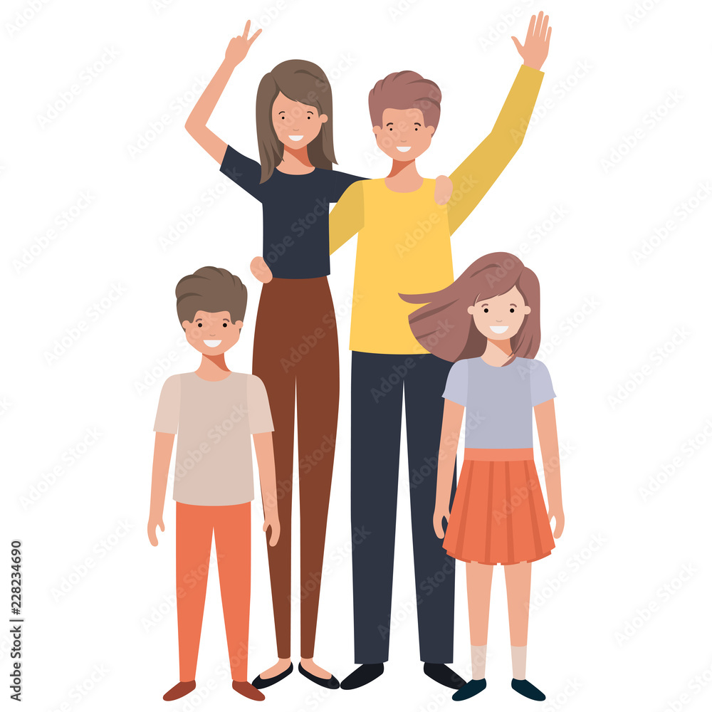 Fototapeta premium beautiful family avatar character