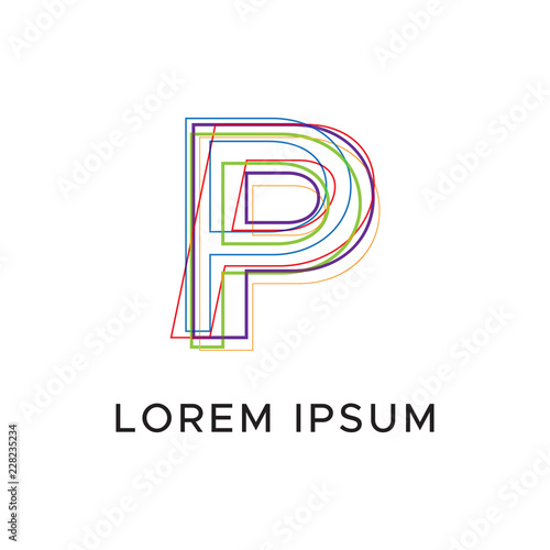 initial letter abstract line logo
