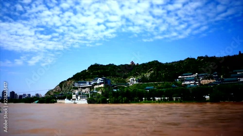 time lapse shot of China Yangtze yellow river at XiAn