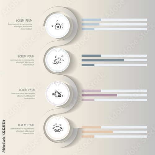 Simple infographic vector with 4 options soft color vector