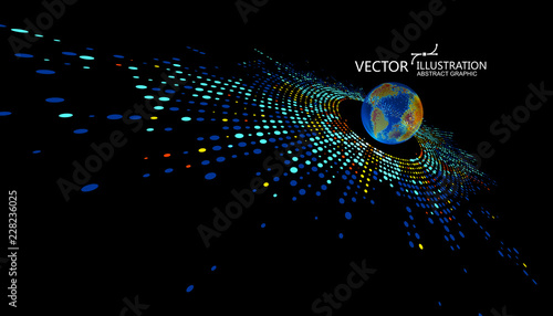 Colorful earth graphic design can be used for business infographics.