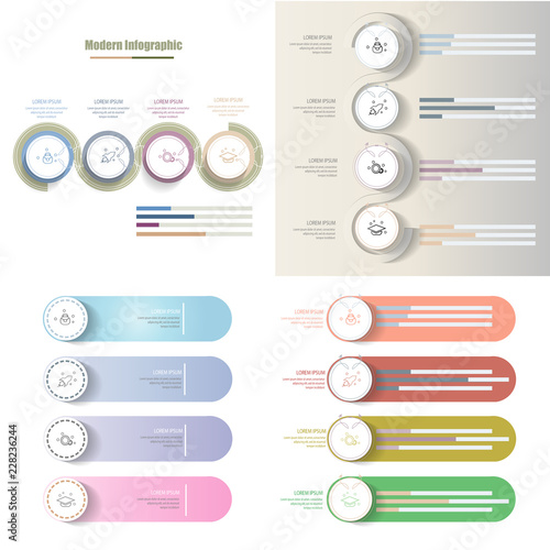 Simple infographic vector with 4 options soft color vector