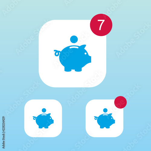 Cannabis Piggy Bank Icon With Notification