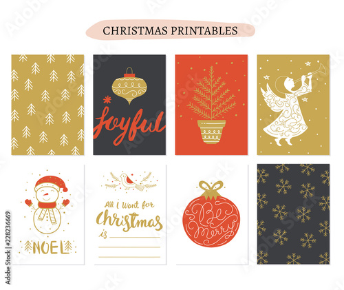 Collection Christmas gift tags in Vector. Merry Christmas gift tags