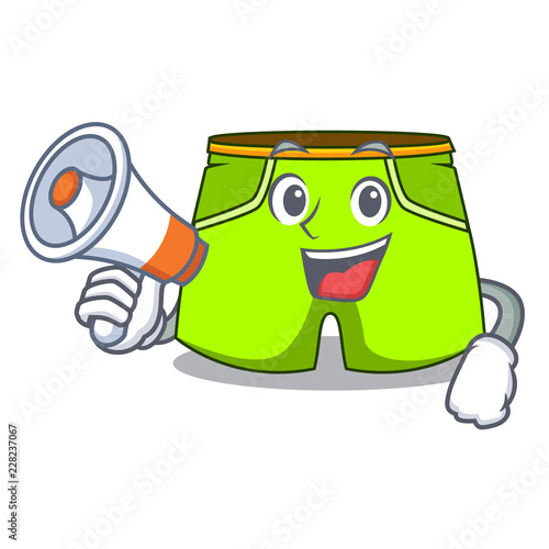 With megaphone character style short pant for hangout