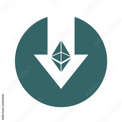 Cost reduction- decrease icon. Vector symbol image isolated on background