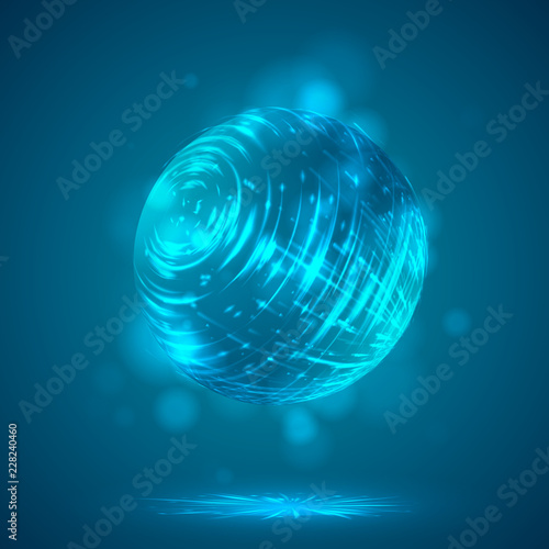 vector abstract element with explosion  sphere and glow  a hurricane