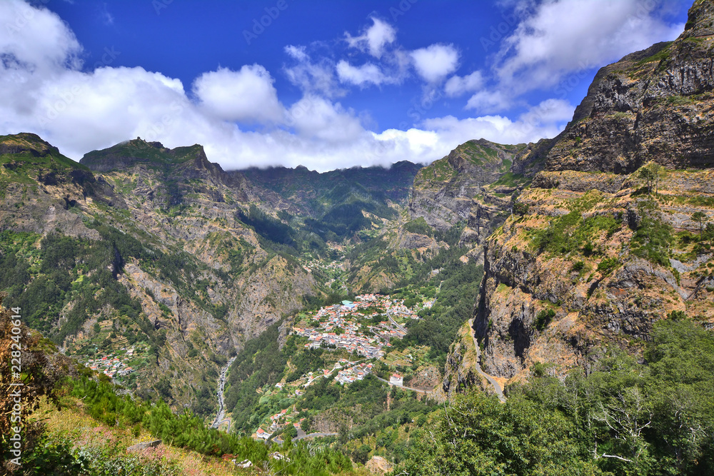 Valley of the Nuns, small cozy village Curral das Freiras in mountains of Madeira Island, Portugal