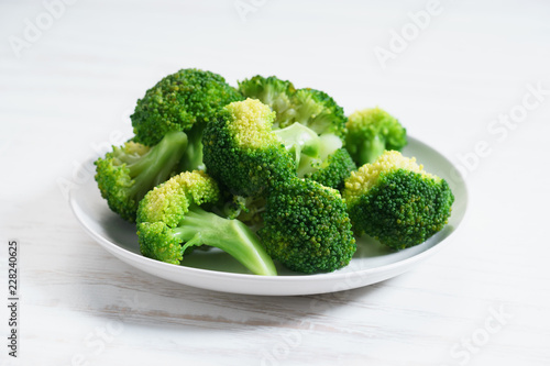 Fresh steamed broccoli
