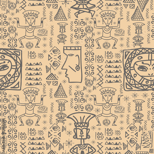 Aztec tribal with african e...