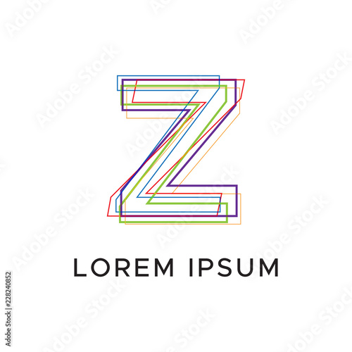initial letter abstract line logo