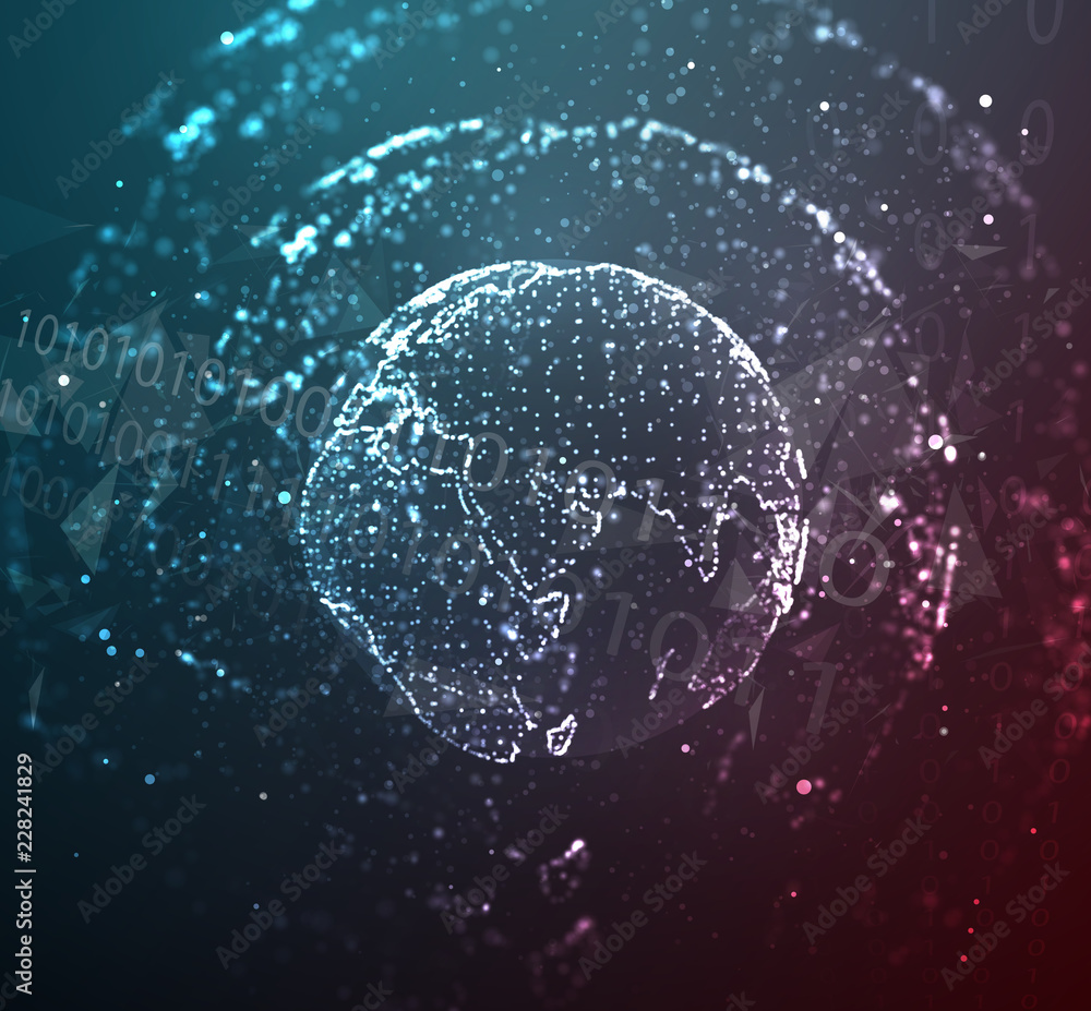 vector globe, planet earth, from dots. concept bigdata, processing vector globe, planet earth, from dots. concept bigdata, processing