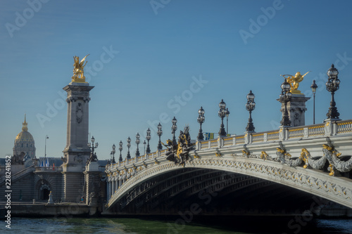 Paris, France - 10 13 2018: The Alexander III bridge, bathed in sunshine