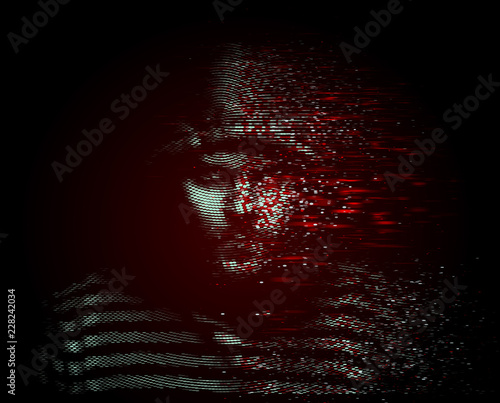 evil dramatic portrait of a man in a hood