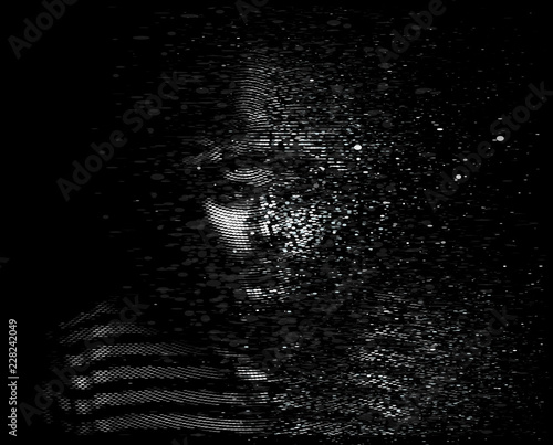 evil dramatic portrait of a man in a hood