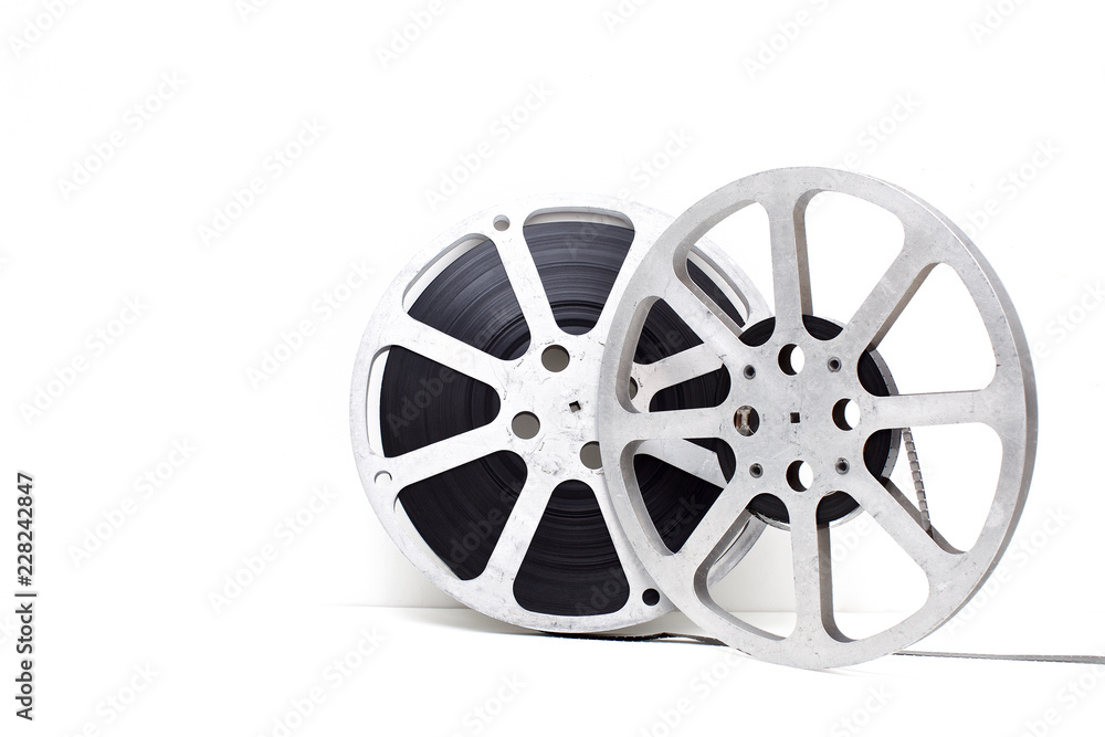 film reel on white background film reel on white background