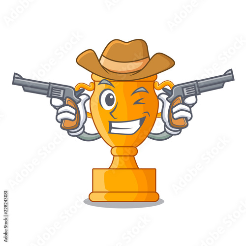 Cowboy character gold trophy award for competition