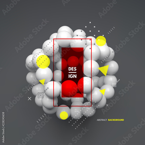 Sphere. 3d vector template. Abstract illustration. Idea concept for science, technology, web design and network.