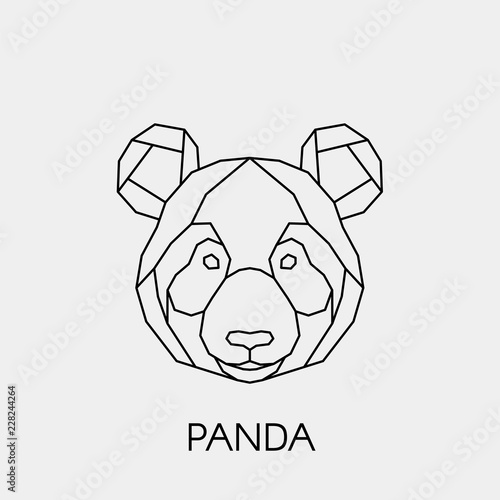 Fototapeta Naklejka Na Ścianę i Meble -  Geometric panda. Polygonal linear bamboo bear head. Vector illustration.
