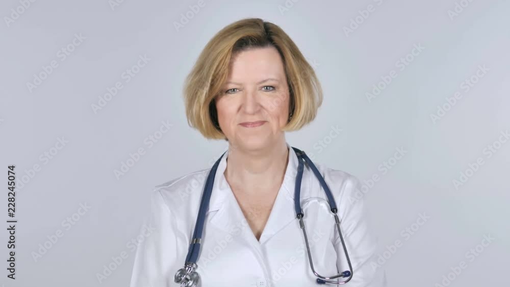 Portrait of Old Doctor Gesturing Thumbs Up Portrait of Old Doctor Gesturing Thumbs Up