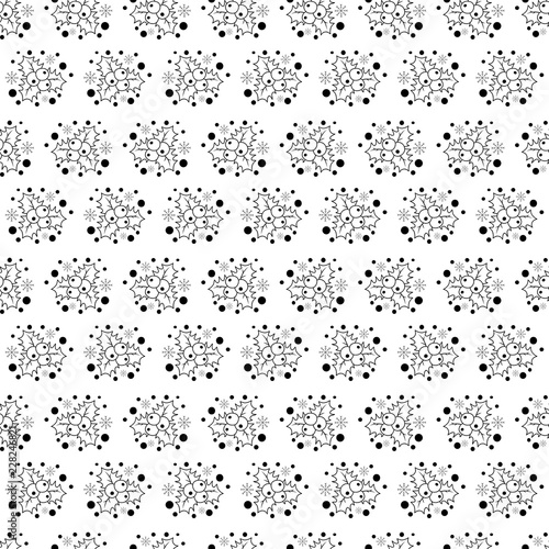Hand drawn Merry Christmas and Happy New Year doodle seamless pattern