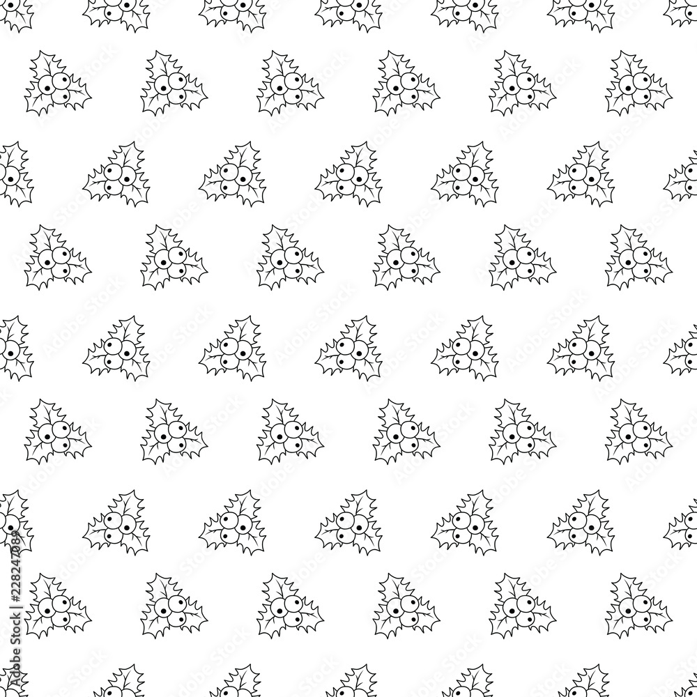 Hand drawn Merry Christmas and Happy New Year doodle seamless pattern