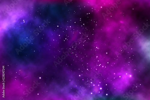 vector background of an infinite space with stars, galaxies, nebulae.