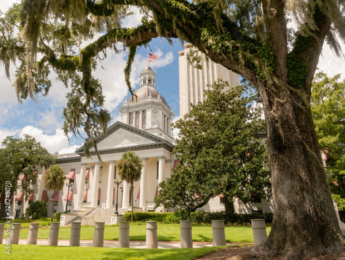 Obraz na płótnie Security Barriers Protect The State Capital Building in Tallahassee Florida w salonie
