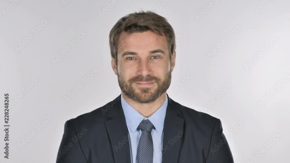 Portrait of Businessman Shaking Head to Accept, Yes Portrait of Businessman Shaking Head to Accept, Yes