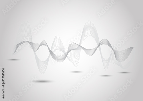 Abstract dynamic line on gray background photo