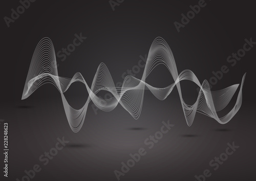 Abstract dynamic line on balck background