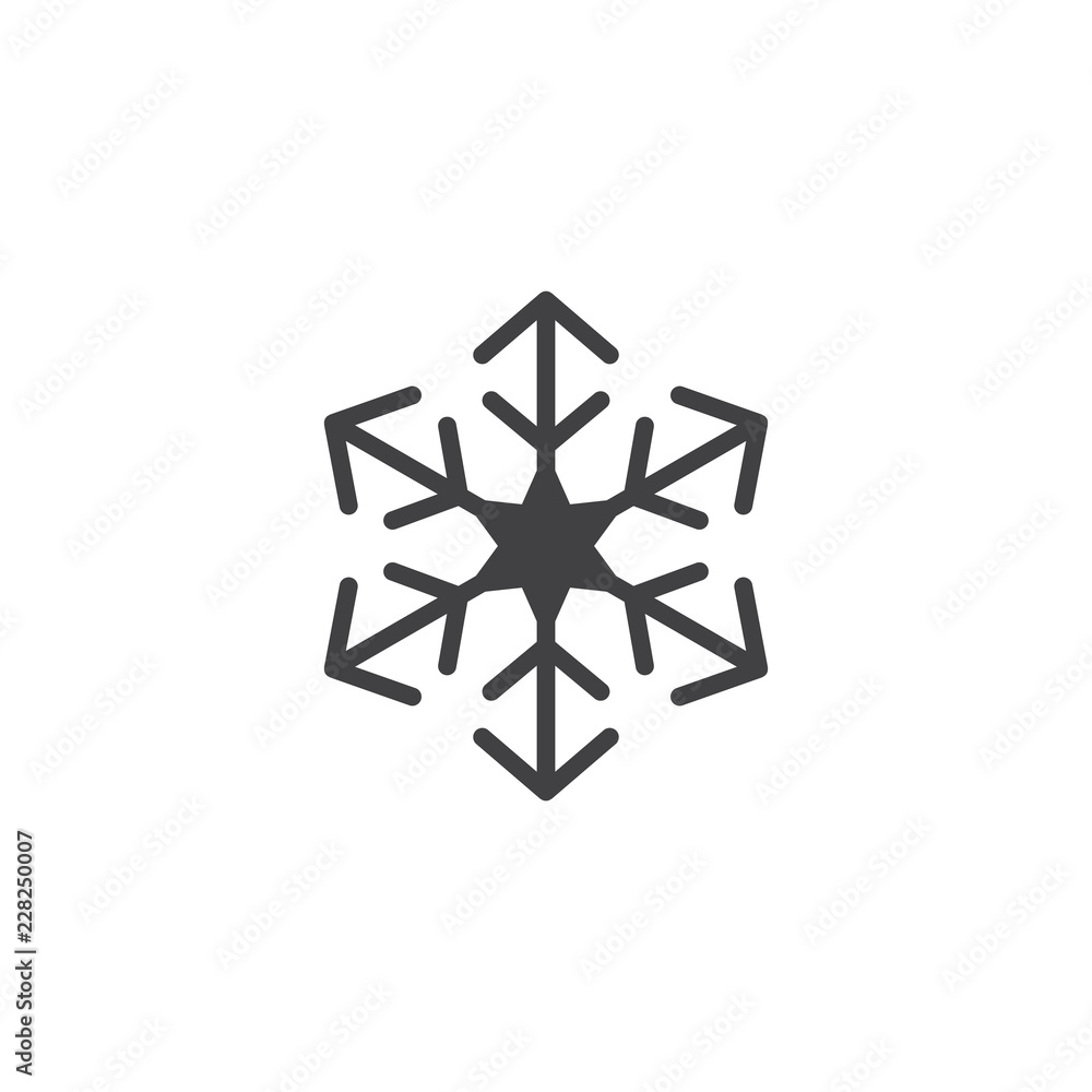 Snowflake vector icon. filled flat sign for mobile concept and web design. Freeze solid icon. Symbol, logo illustration. Pixel perfect vector graphics Snowflake vector icon. filled flat sign for mobile concept and web design. Freeze solid icon. Symbol, logo illustration. Pixel perfect vector graphics
