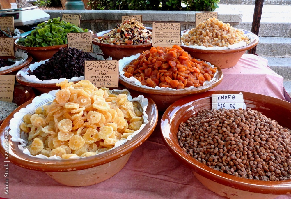 Fruits secs sur le marché espagnol