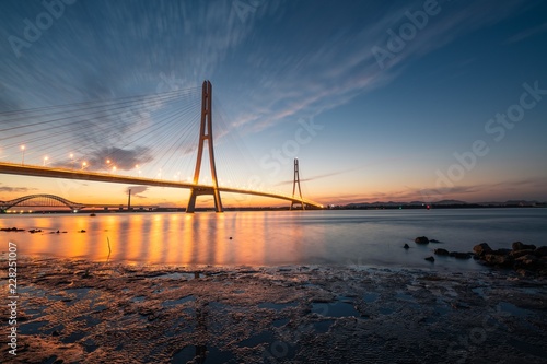 Sunset at The Third Nanjing Yangtze River Bridge