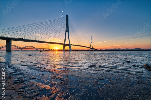 Sunset at The Third Nanjing Yangtze River Bridge