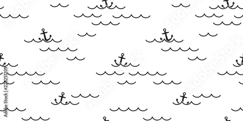 Anchor seamless pattern vector ocean sea boat beach scarf isolated maritime Nautical repeat wallpaper tile background