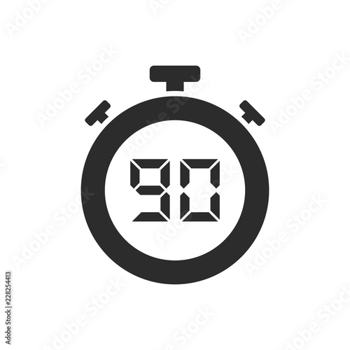 Isolated stopwatch icon with ninety seconds