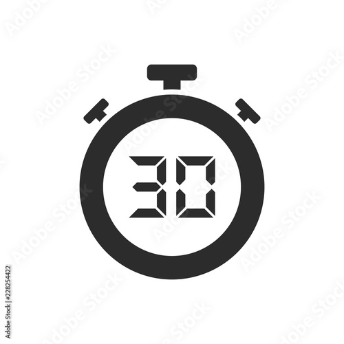 Isolated stopwatch icon with thirty seconds