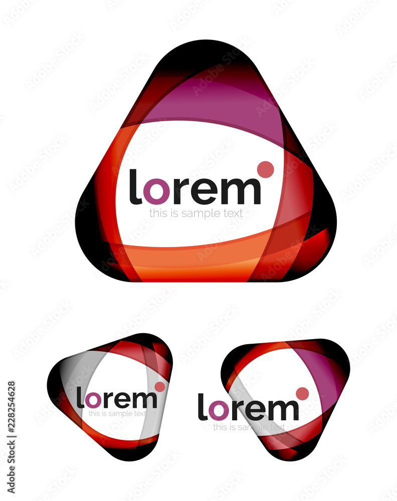 Set of geometric convergence vector icons Set of geometric convergence vector icons