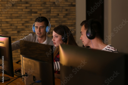 Young people playing video ...