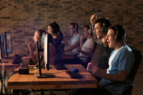 Young people playing video ...