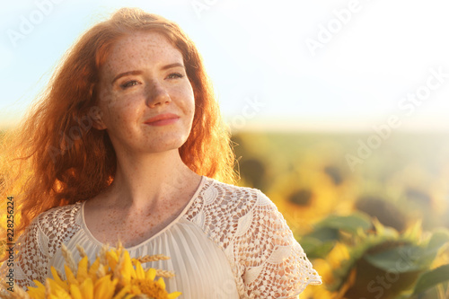 Beautiful redhead woman in ...
