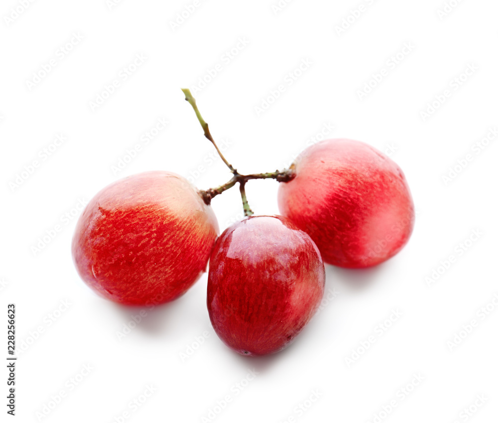Fototapeta premium Fresh ripe grapes on white background