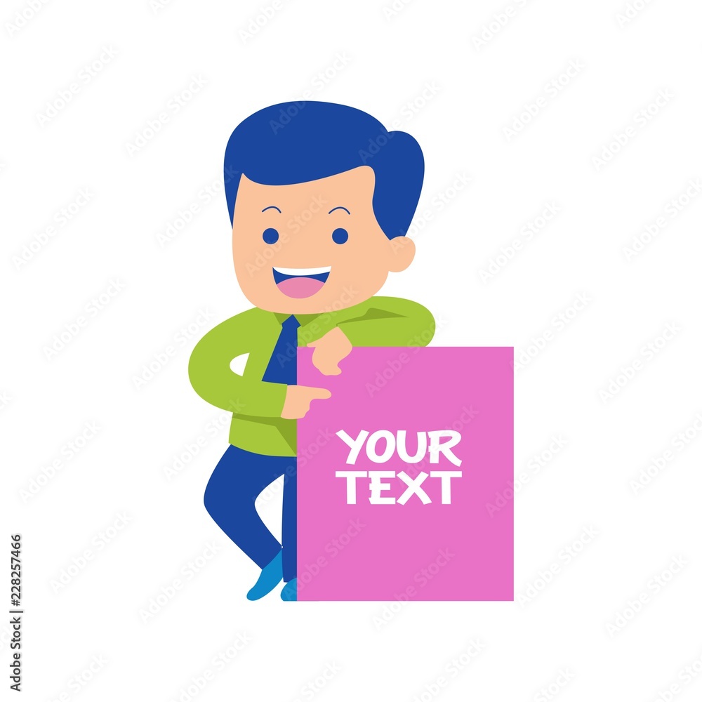 Businessman holding a sign vector illustration Businessman holding a sign vector illustration