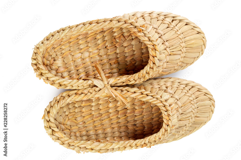 grass sandals isolated on white