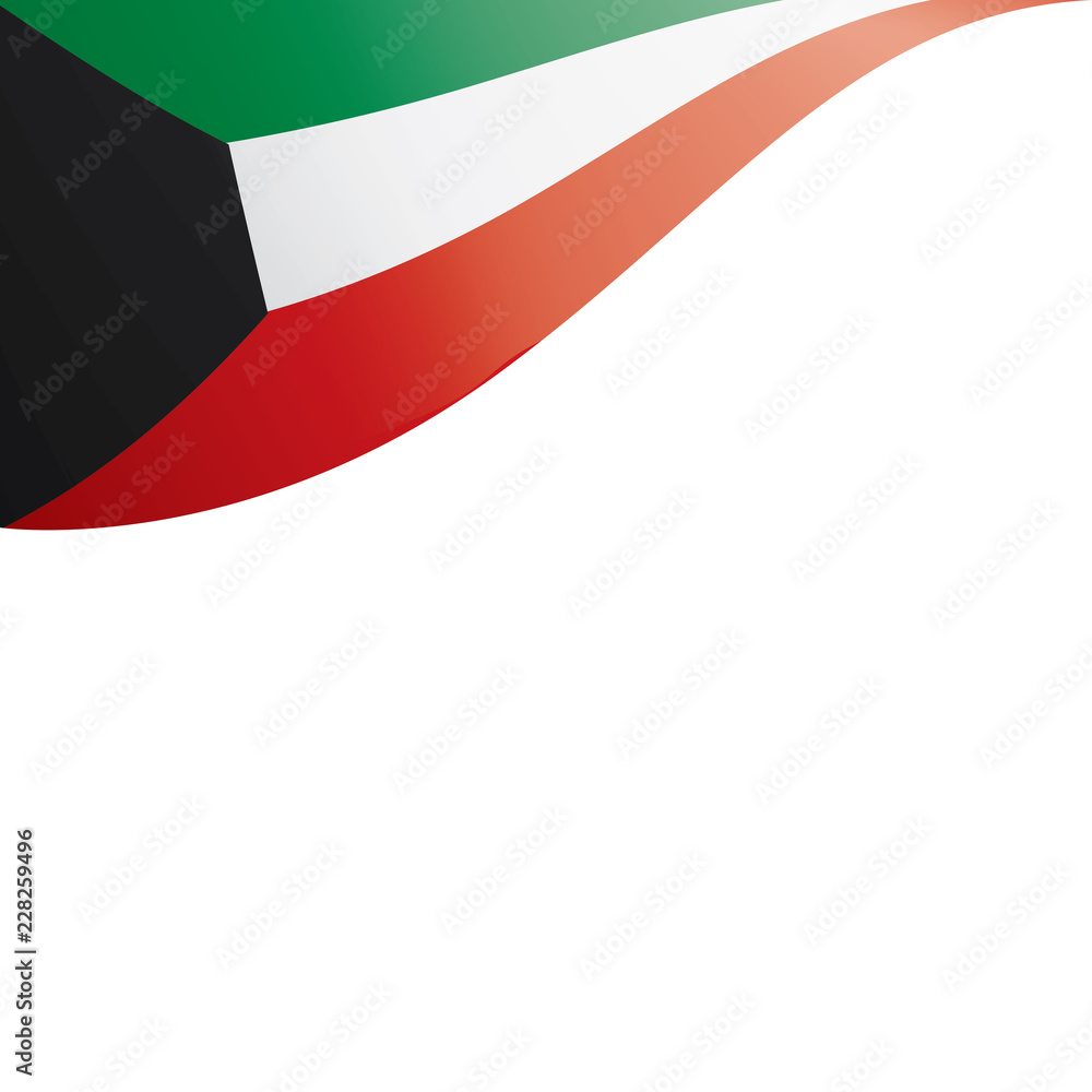 Kuwait flag, vector illustration on a white background Kuwait flag, vector illustration on a white background