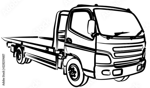 Sketch large tow truck.