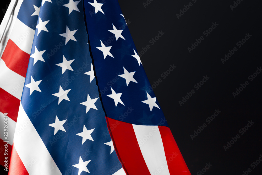 Fototapeta premium Beautifully waving star and striped American flag