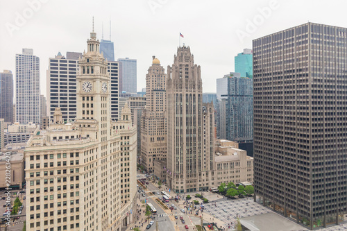 View of Chicago downtown and skyscrapers, Illinois, USA  photo