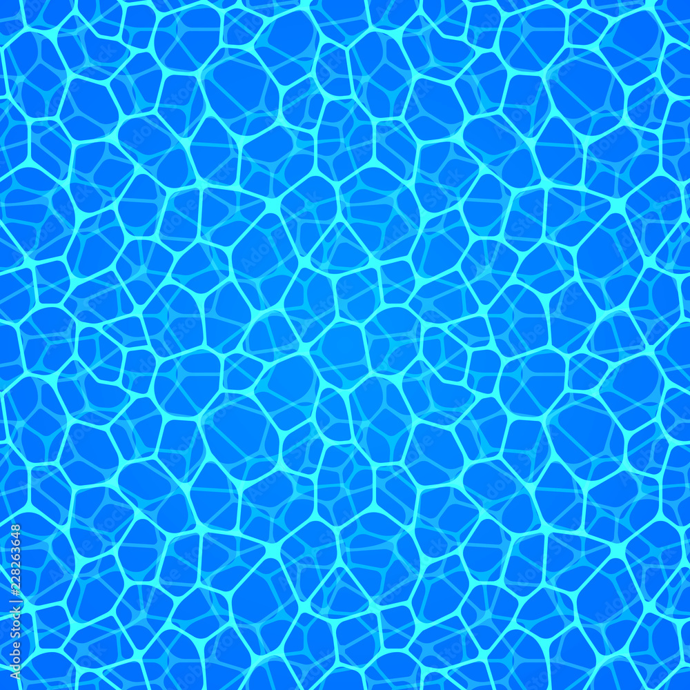 Swimming pool seamless pattern. Water surface vector background. repeated texture. Summer, travel, vacation wallpaper. Abstract watery backdrop. sea, ocean, aquatic center designs.